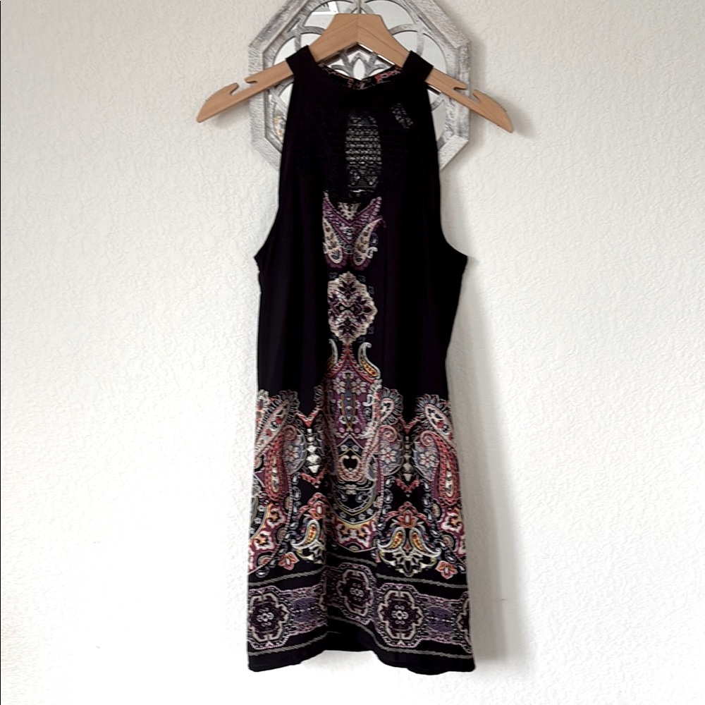 Xhilaration • Black and Pink Halter Mini Sundress